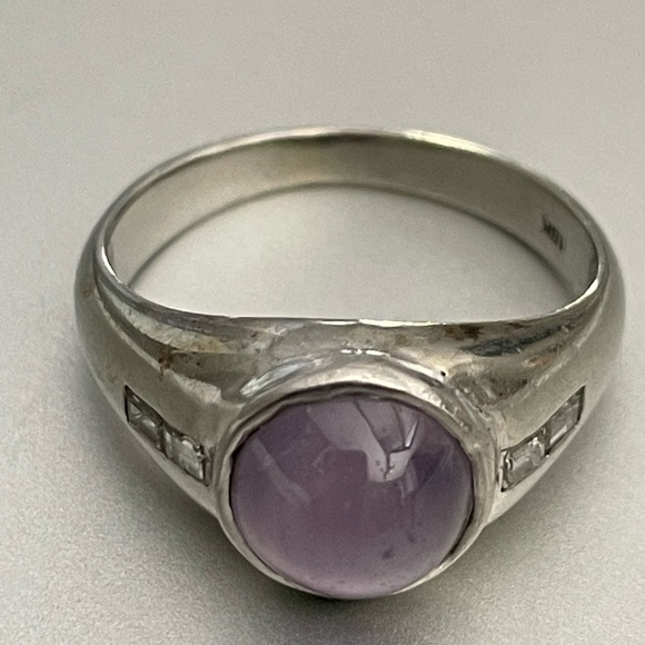 18k White Gold Star Sapphire Ring - Picture 5 of 14